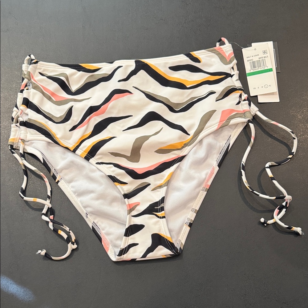 NWT Salt & Cove Zebra Print High Waist, tie up sides Bottom